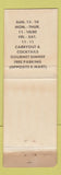 Matchbook Cover - Chin Wah Chinese Food Memphis TN WORN
