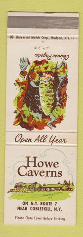 Matchbook Cover - Howe Caverns Cobleskill NY