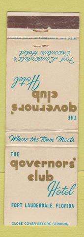 Matchbook Cover - Governors' Club Hotel Fort Lauderdale FL WEAR