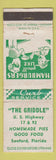 Matchbook Cover - The Griddle Sanford FL WEAR