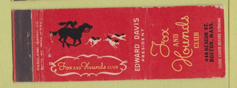 Matchbook Cover - Fox and Hounds Club Boston MA