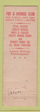 Matchbook Cover - Fox and Hounds Club Boston MA