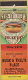 Matchbook Cover - Huck Thel's Place Straubville CA