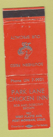 Matchbook Cover - Park Lane Chicken Inn Fort Morgan Colorado WEAR