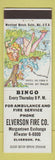 Matchbook Cover - Elverson Fire Company PA hillbilly bingo