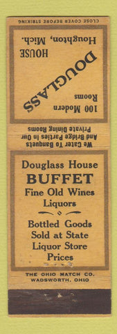 Matchbook Cover - Douglass House Houghton MI restaurant