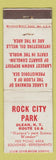 Matchbook Cover - Rock City Park Olean NY WEAR