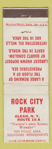 Matchbook Cover - Rock City Park Olean NY WEAR