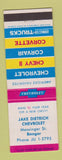 Matchbook Cover - Jake Dietrich Chevrolet 1963 Bangor ME
