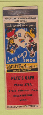 Matchbook Cover - Pete's Cafe Breckenridge MN WEAR