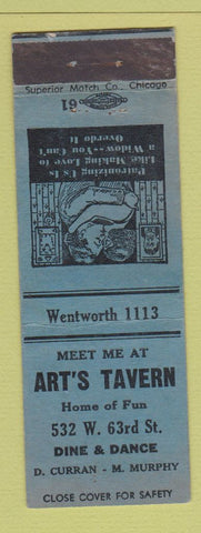 Matchbook Cover - Art's Tavern