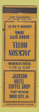 Matchbook Cover - Jackson Hotel Sioux City IA