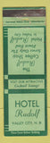 Matchbook Cover - Hotel Rudolf Valley City ND WORN