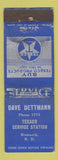 Matchbook Cover - Dave Dettmann Texaco oil gas Bismarck ND WEAR