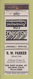 Matchbook Cover - RW Parker Real Estate Insurance Salinas CA WEAR