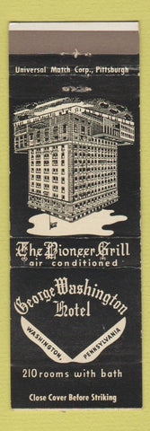 Matchbook Cover - George Washington Hotel Washington PA