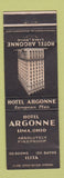 Matchbook Cover - Hotel Argonne Lima OH WEAR