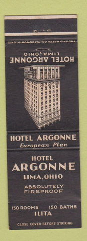 Matchbook Cover - Hotel Argonne Lima OH WEAR