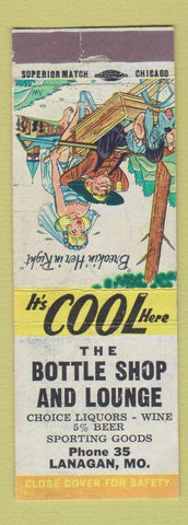 Matchbook Cover - The Bottle Shop and Lounge Lanagan MO hillbilly WEAR