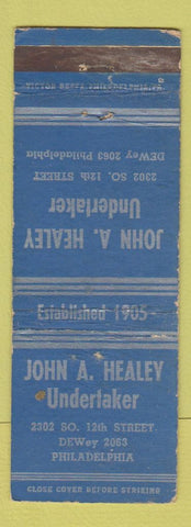 Matchbook Cover - John Healey Undertader Funeral Philadelphia PA WEAR