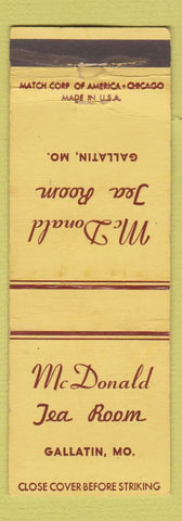 Matchbook Cover - McDonald Tea Room Gallatin MO WEAR