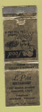 Matchbook Cover - Le Petit Restaurant Oakland CA WEAR