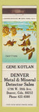 Matchbook Cover - Denver Metal and Mineral Detectors Colorado