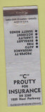 Matchbook Cover - C Prouty Insurance