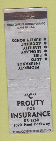 Matchbook Cover - C Prouty Insurance