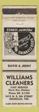 Matchbook Cover - Williams Cleaners Amarillo TX WEAR