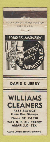 Matchbook Cover - Williams Cleaners Amarillo TX WEAR