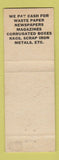 Matchbook Cover - Standard Rag and Paper York PA