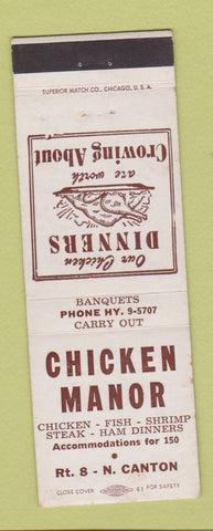 Matchbook Cover - Chicken Manor North Canton OH