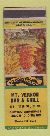 Matchbook Cover - Mount Vernon Bar and Grill