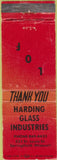 Matchbook Cover - Harding Glass Springfield MO WORN