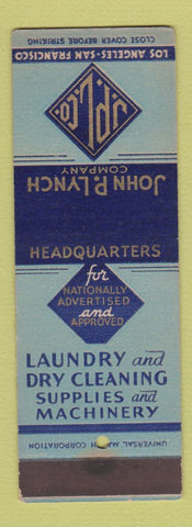 Matchbook Cover - John Lynch Laundry Dry Cleaning Supply Los Angeles CA SAMPLE