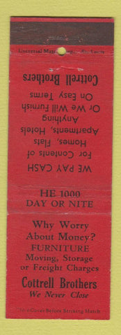 Matchbook Cover - Cottrell Brothers Furniture Moving Storage San Francisco CA