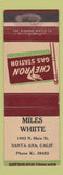 Matchbook Cover - Chevron oil gas Miles White Santa Ana CA WEAR