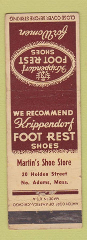 Matchbook Cover - Krippendorf Shoes for Women Martin's North Adams MA