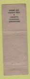 Matchbook Cover - Statler Cafe Williamsport PA ADVANCE WEAR