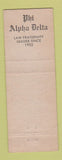 Matchbook Cover - Phi Alpha Delta Law Fraternity