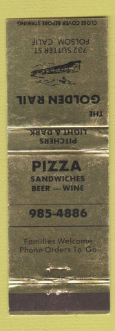 Matchbook Cover - The Golden Rail Folsom CA Pizza WEAR