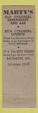 Matchbook Cover - Marty's Seafood Restaurant Baltimore MD