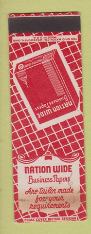 Matchbook Cover - Nation Wide Business Papers SAMPLE WEAR