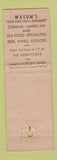 Matchbook Cover - Wasum's Restaurant Detroit MI