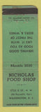 Matchbook Cover - Nicholas Food Shop Washington DC WORN