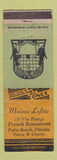 Matchbook Cover - Maison Lafitte Palm Beach FL French WEAR