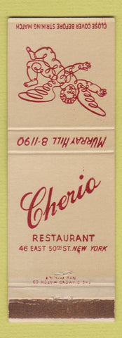 Matchbook Cover - Cherio Restaurant New York City