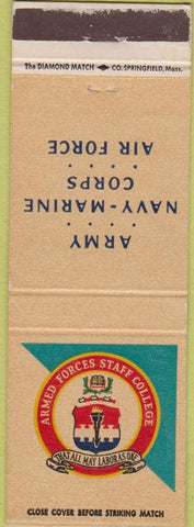 Matchbook Cover - Armed Forces Staff College Military