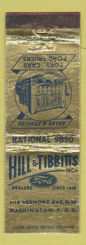 Matchbook Cover - Hill and Tibbitts Ford Washington DC WORN